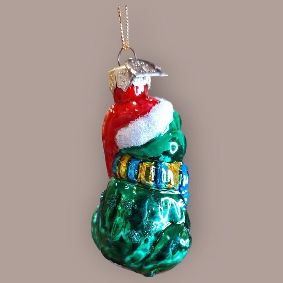 Santa Tree Frog Gift Christmas Ornament Hand Blown Glass Thomas Pacconi Classics - Picture 5 of 6
